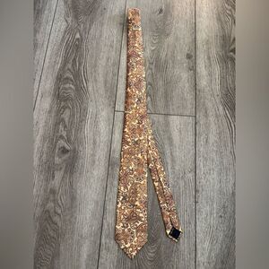 Bruno piattelli Paisley Patterned Tie in Brown and Gold
